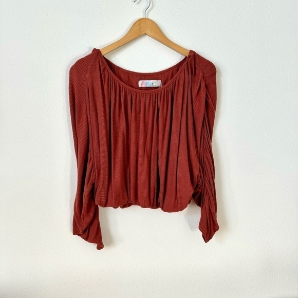 Free People Beach You’re the One Scoop Neck Crop Top Cherry Chai XS - Picture 3 of 14